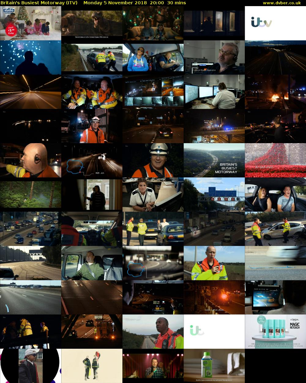 Britain's Busiest Motorway (ITV) Monday 5 November 2018 20:00 - 20:30