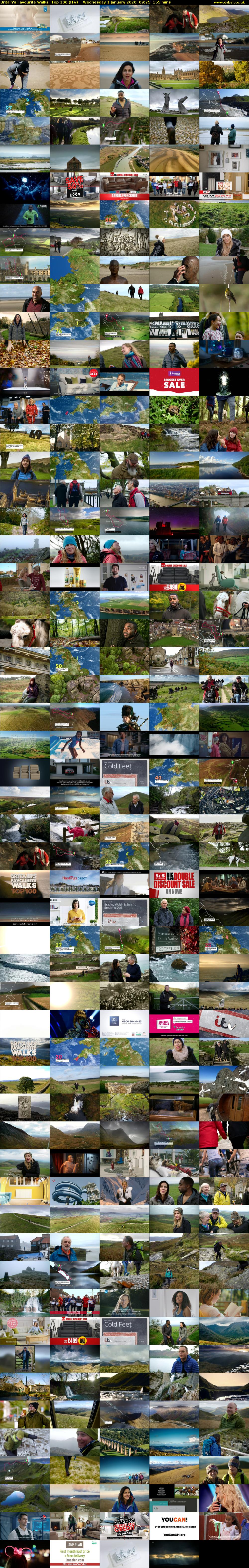 Britain's Favourite Walks: Top 100 (ITV) Wednesday 1 January 2020 09:25 - 12:00