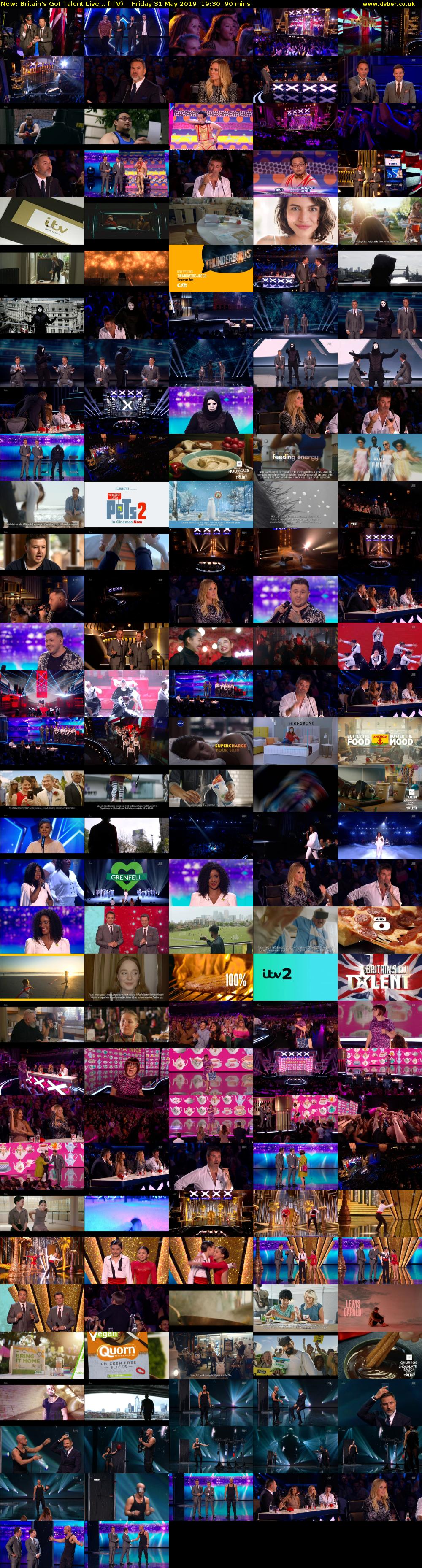 Britain's Got Talent Live... (ITV) Friday 31 May 2019 19:30 - 21:00