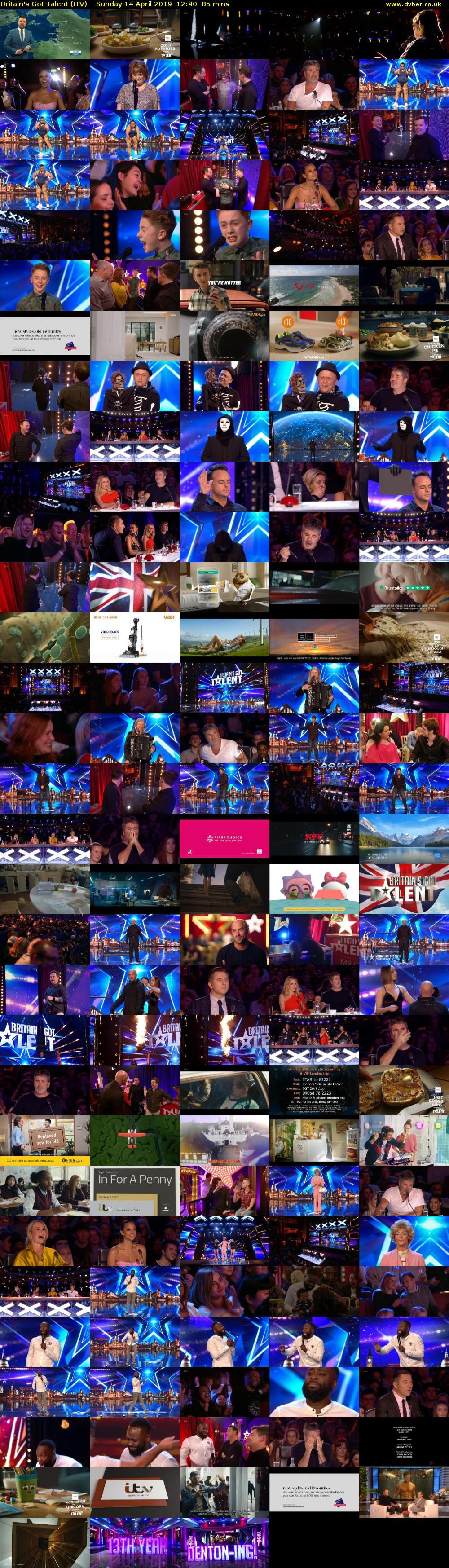 Britain's Got Talent (ITV) Sunday 14 April 2019 12:40 - 14:05