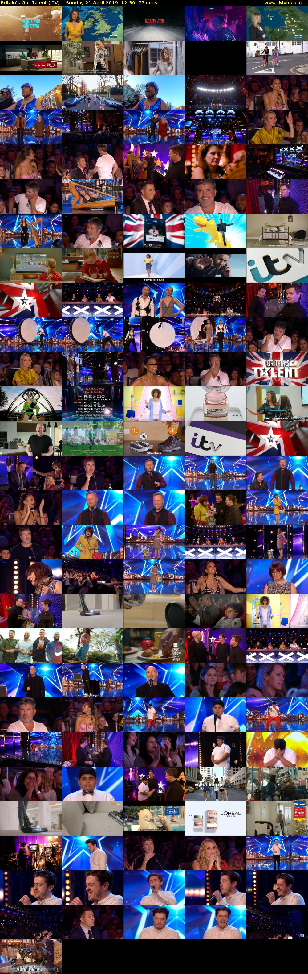 Britain's Got Talent (ITV) Sunday 21 April 2019 12:30 - 13:45