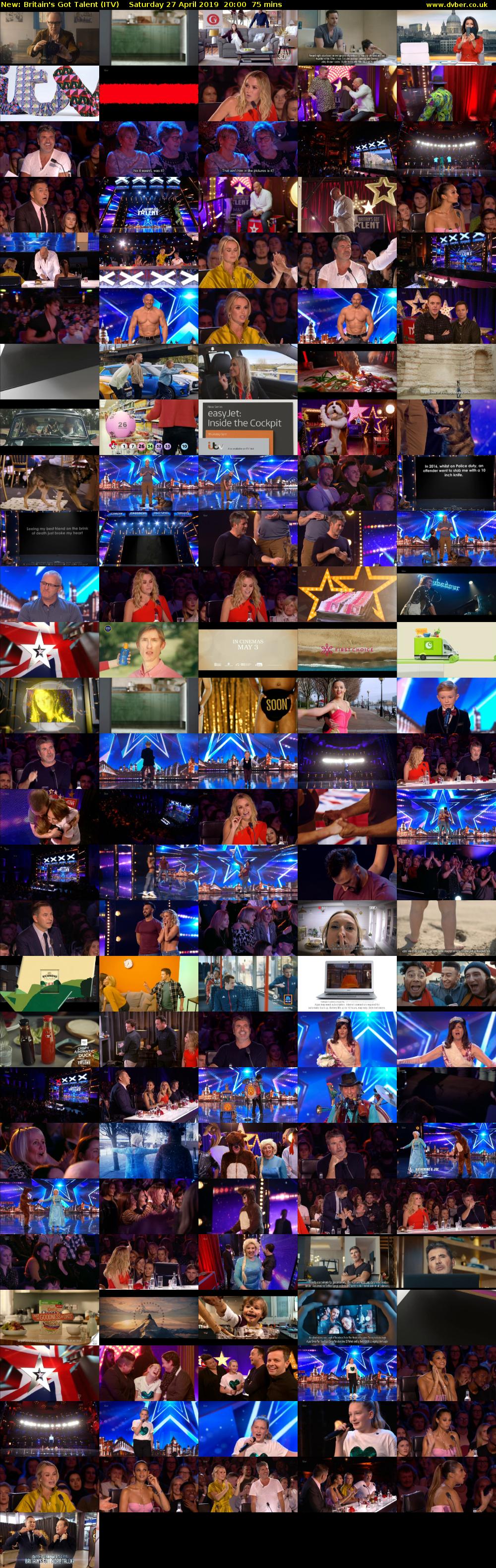 Britain's Got Talent (ITV) Saturday 27 April 2019 20:00 - 21:15