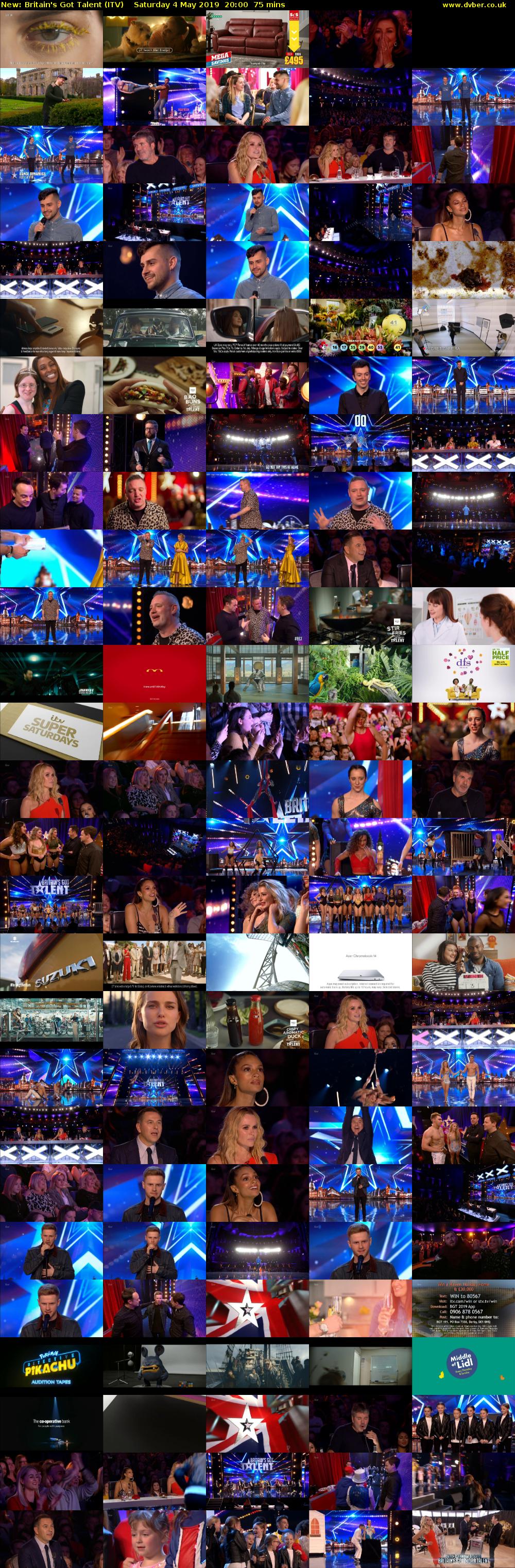 Britain's Got Talent (ITV) Saturday 4 May 2019 20:00 - 21:15