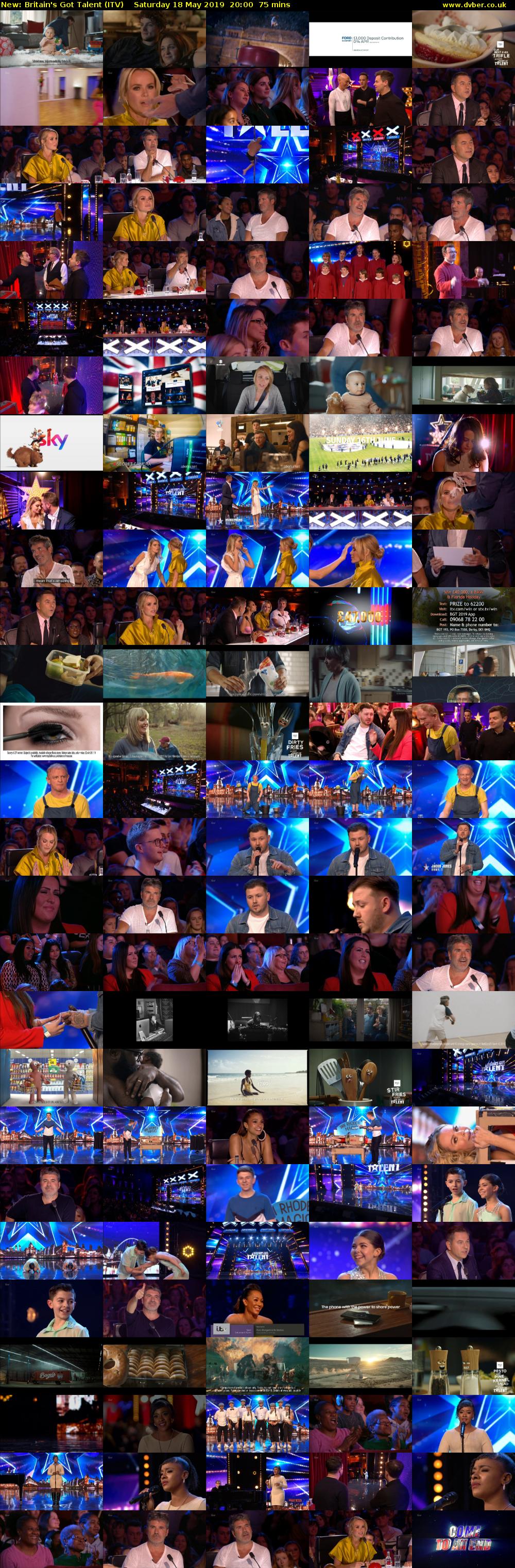 Britain's Got Talent (ITV) Saturday 18 May 2019 20:00 - 21:15