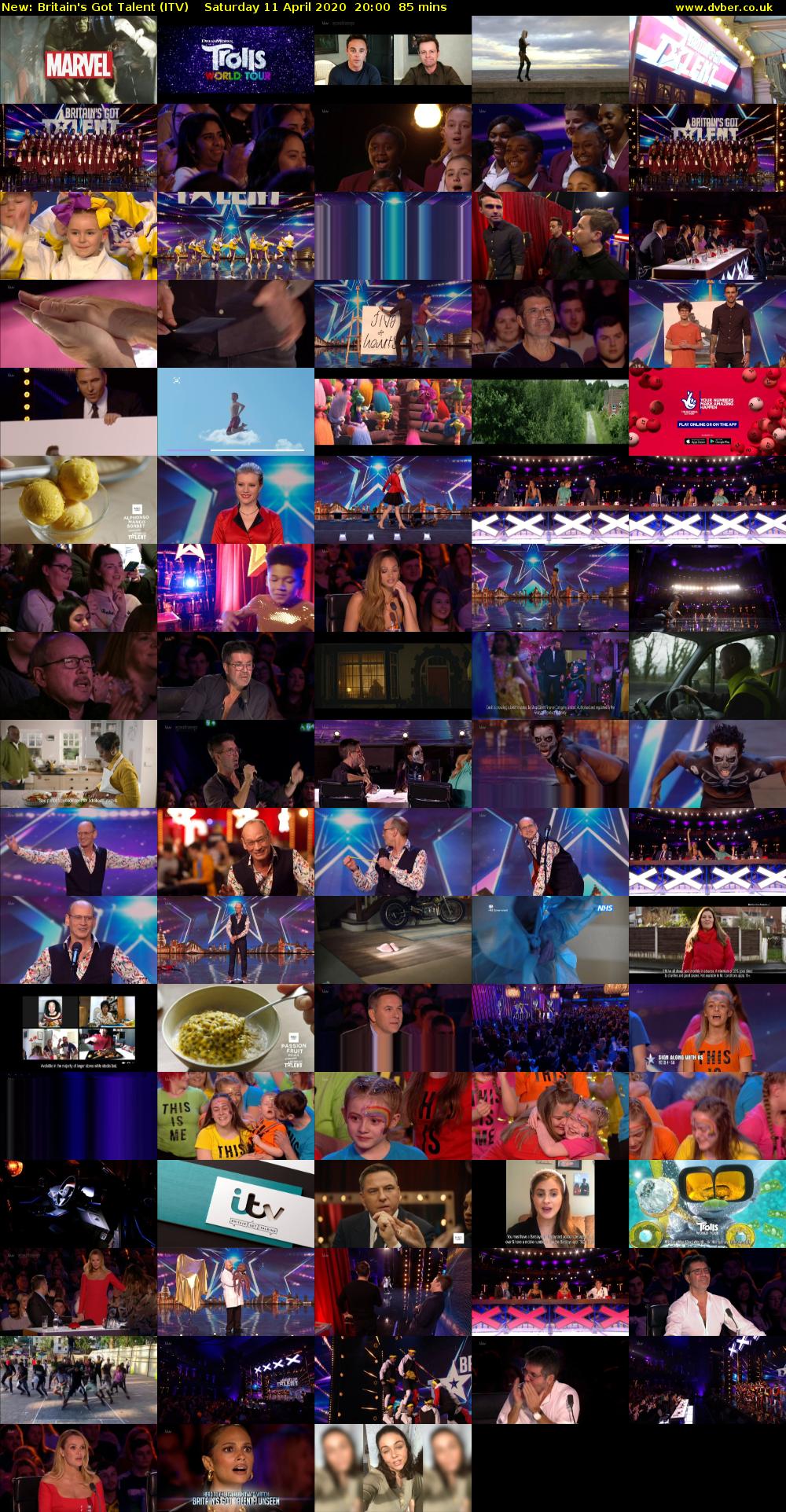 Britain's Got Talent (ITV) Saturday 11 April 2020 20:00 - 21:25
