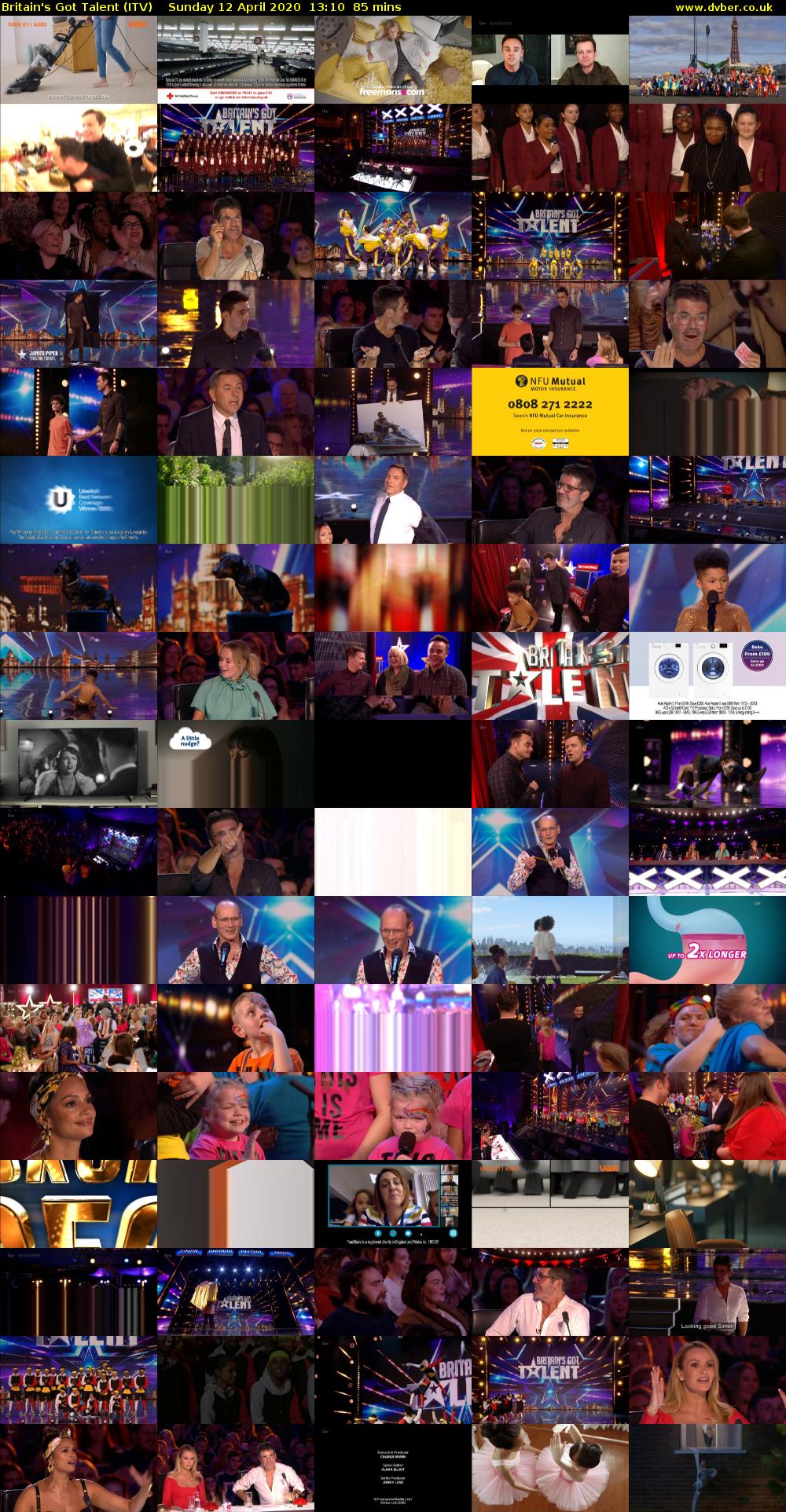 Britain's Got Talent (ITV) Sunday 12 April 2020 13:10 - 14:35