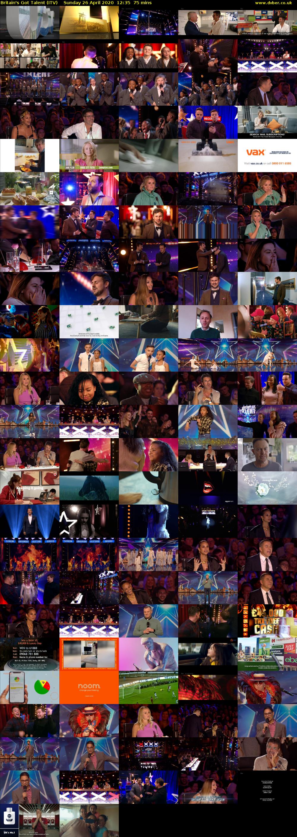 Britain's Got Talent (ITV) Sunday 26 April 2020 12:35 - 13:50