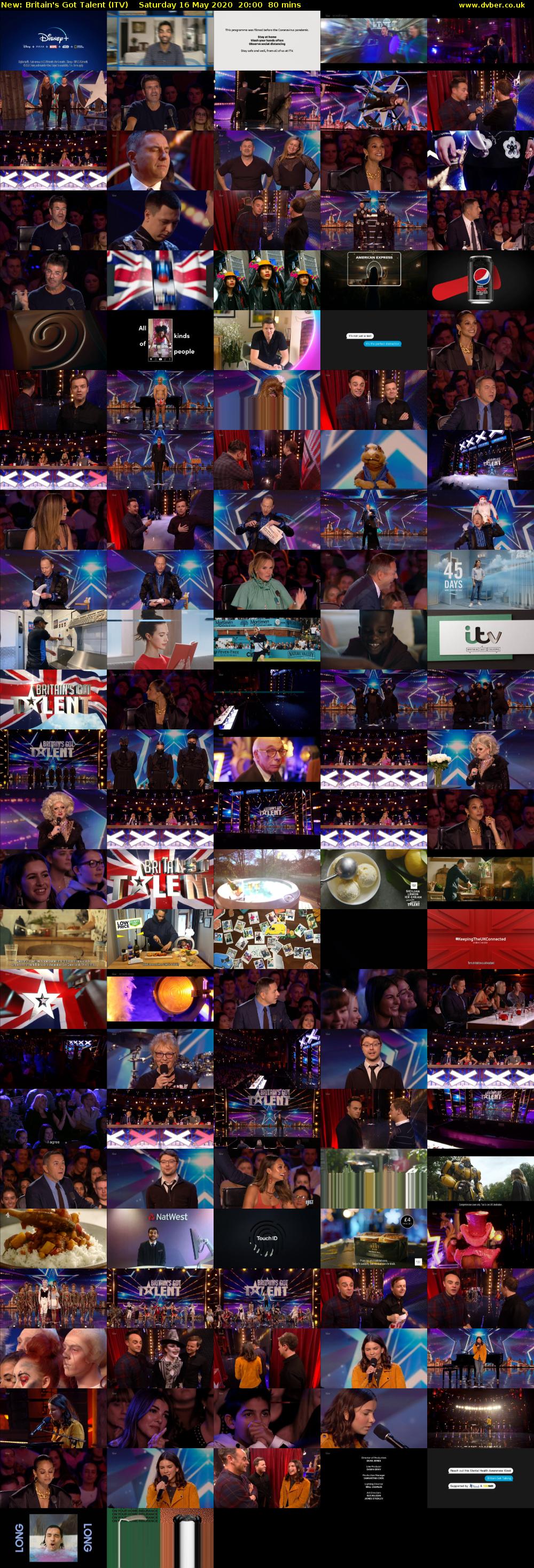 Britain's Got Talent (ITV) Saturday 16 May 2020 20:00 - 21:20
