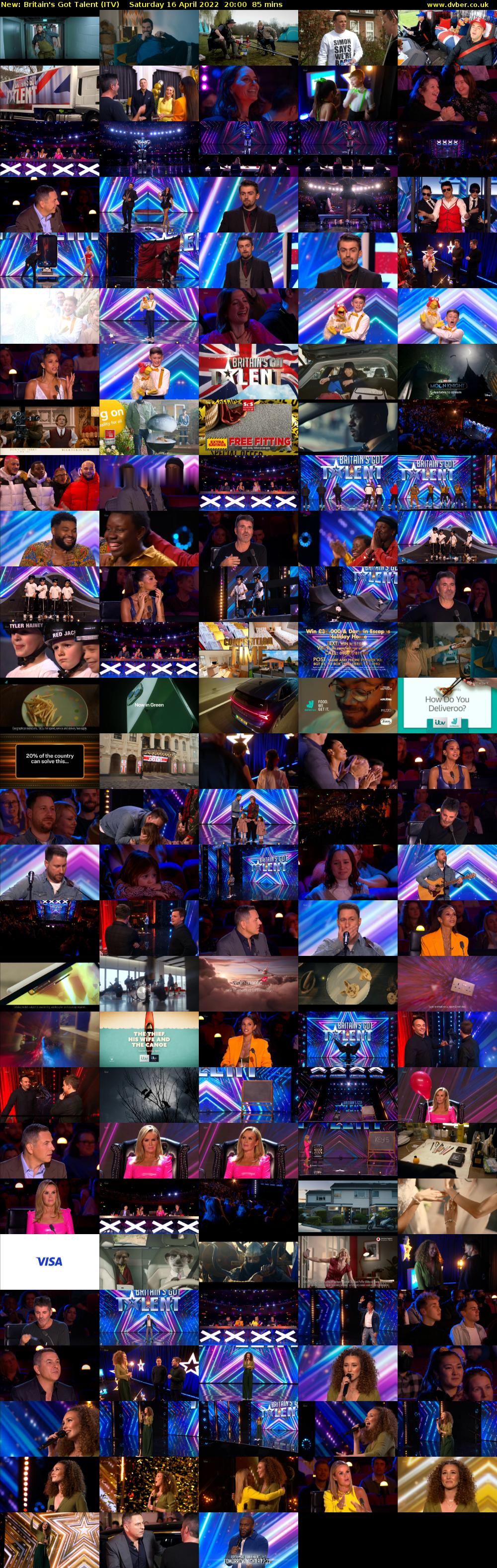 Britain's Got Talent (ITV) Saturday 16 April 2022 20:00 - 21:25