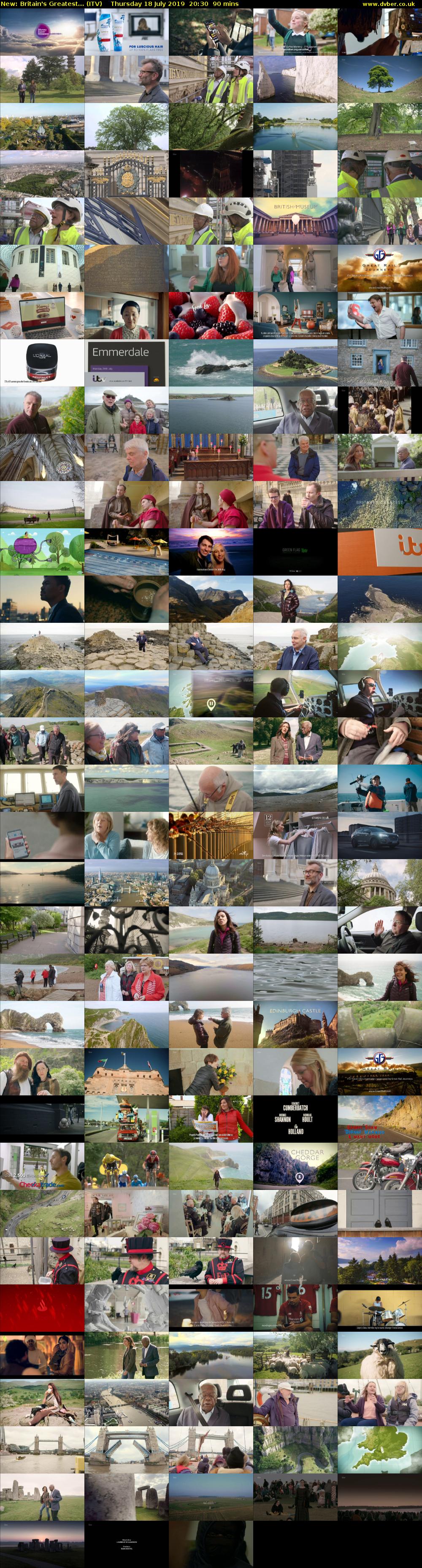 Britain's Greatest... (ITV) Thursday 18 July 2019 20:30 - 22:00