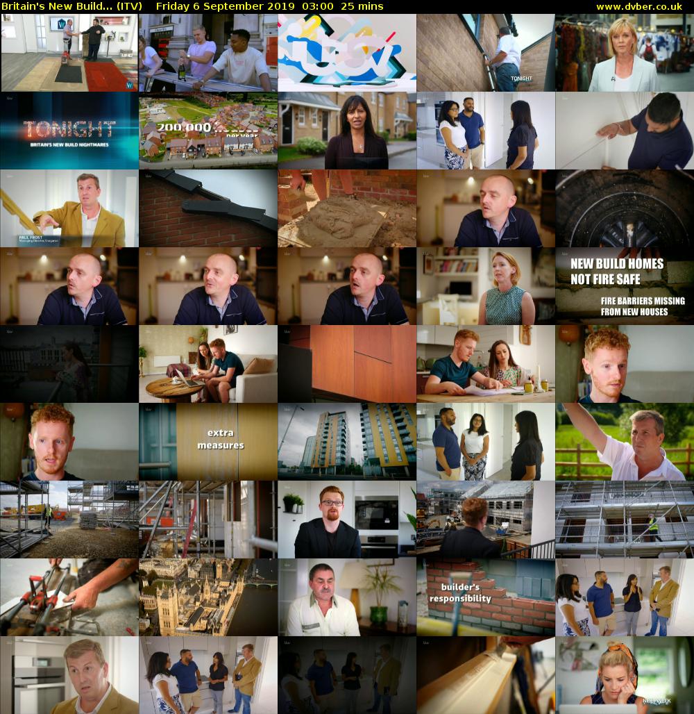 Britain's New Build... (ITV) Friday 6 September 2019 03:00 - 03:25