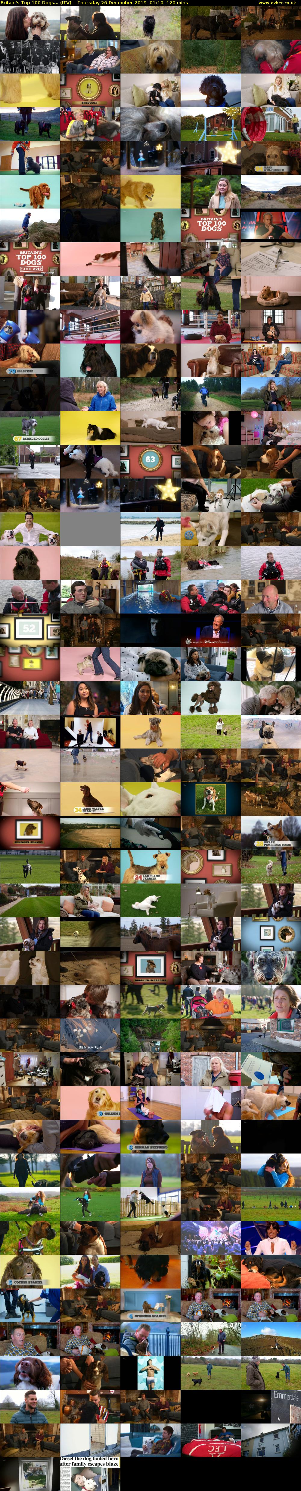 Britain's Top 100 Dogs... (ITV) Thursday 26 December 2019 01:10 - 03:10