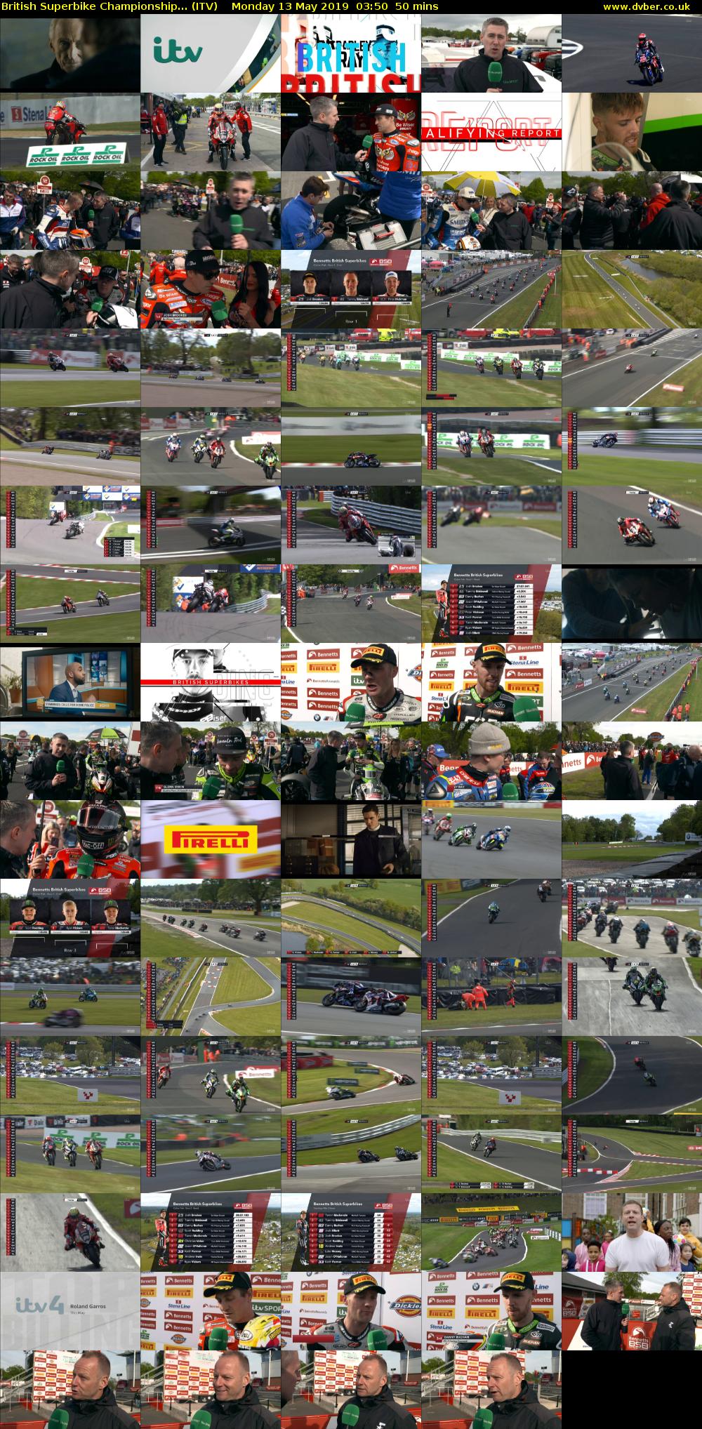 British Superbike Championship... (ITV) Monday 13 May 2019 03:50 - 04:40