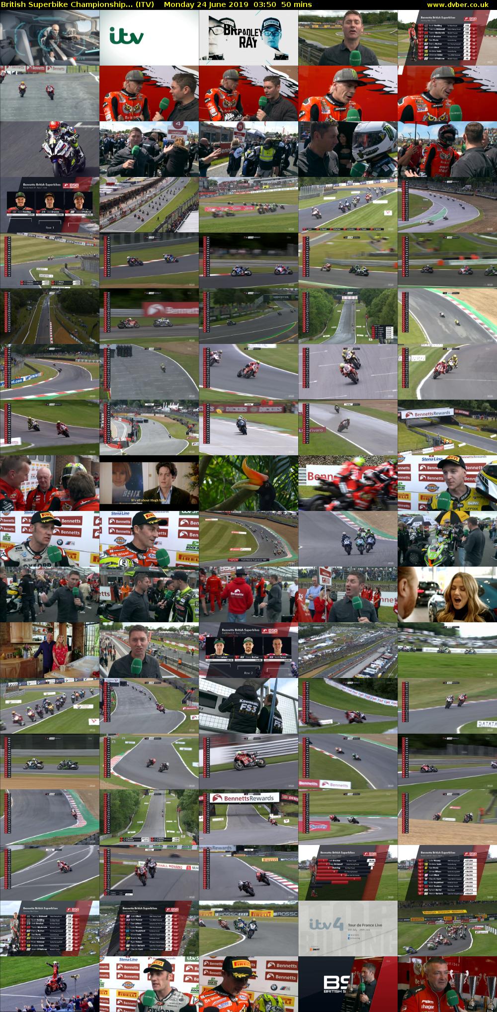 British Superbike Championship... (ITV) Monday 24 June 2019 03:50 - 04:40