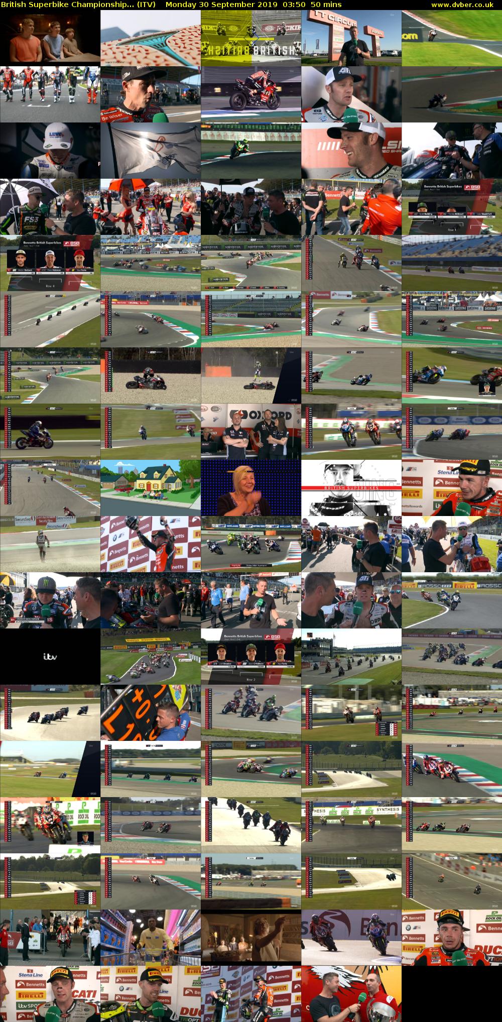 British Superbike Championship... (ITV) Monday 30 September 2019 03:50 - 04:40