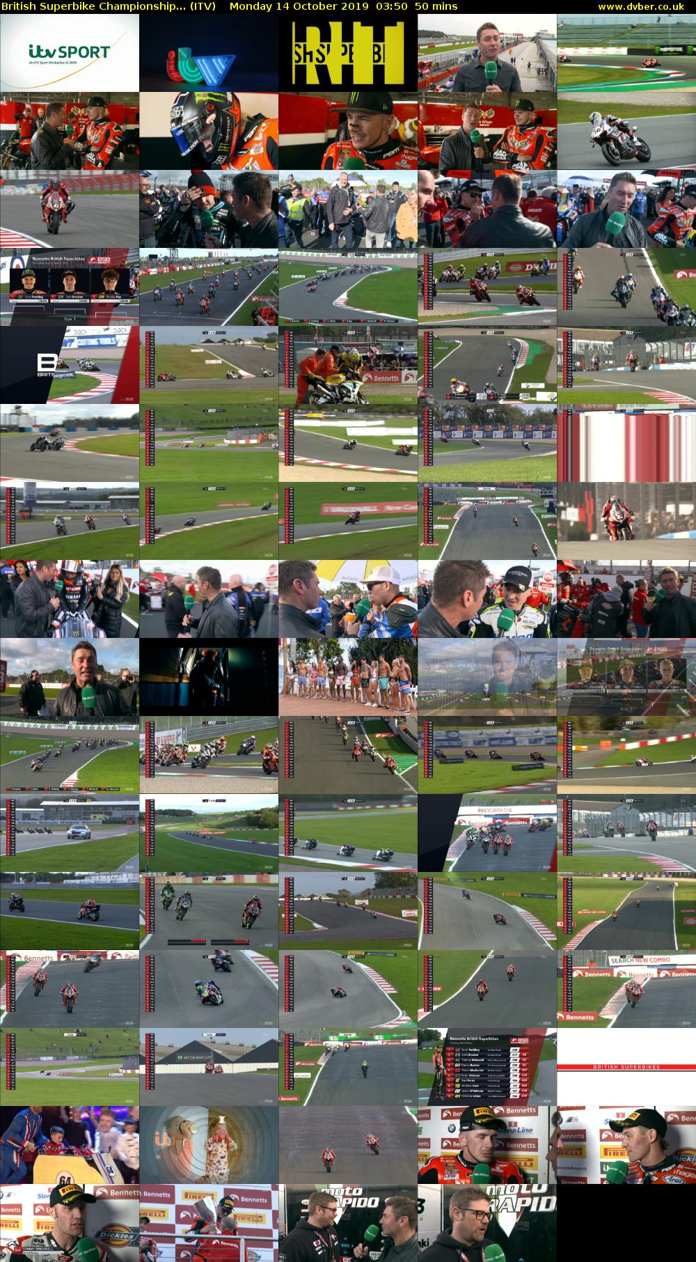 British Superbike Championship... (ITV) Monday 14 October 2019 03:50 - 04:40