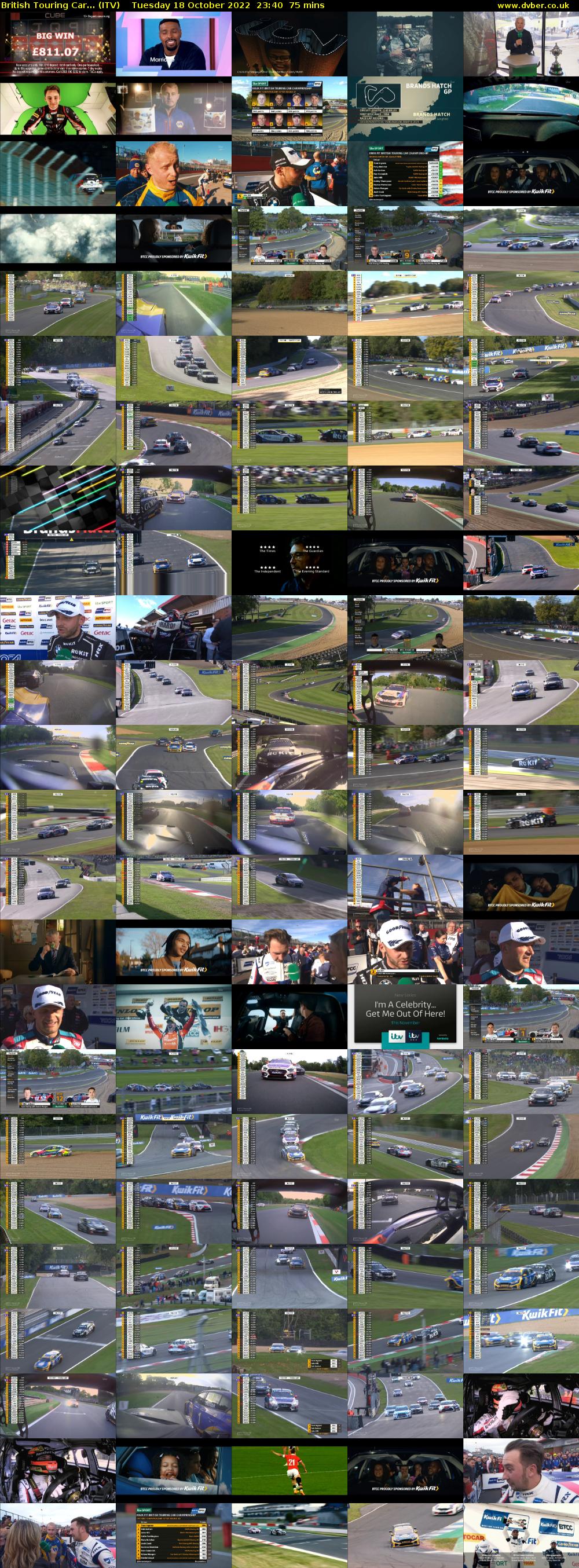 British Touring Car... (ITV) Tuesday 18 October 2022 23:40 - 00:55