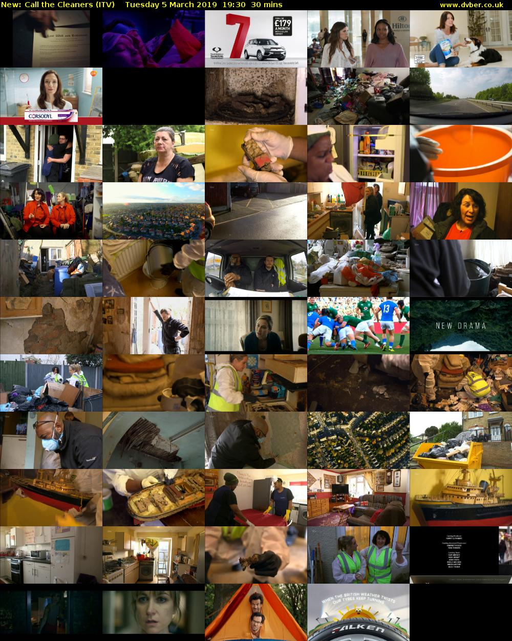 Call the Cleaners (ITV) Tuesday 5 March 2019 19:30 - 20:00