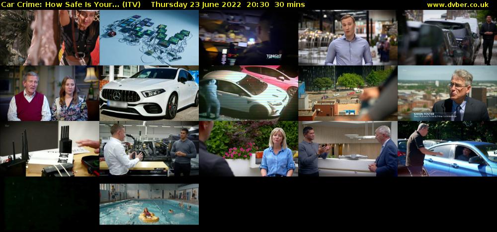Car Crime: How Safe Is Your... (ITV) Thursday 23 June 2022 20:30 - 21:00