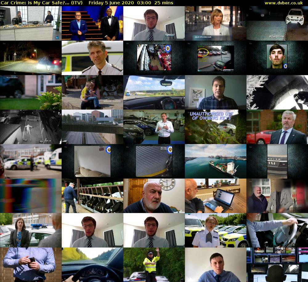 Car Crime: Is My Car Safe?... (ITV) Friday 5 June 2020 03:00 - 03:25