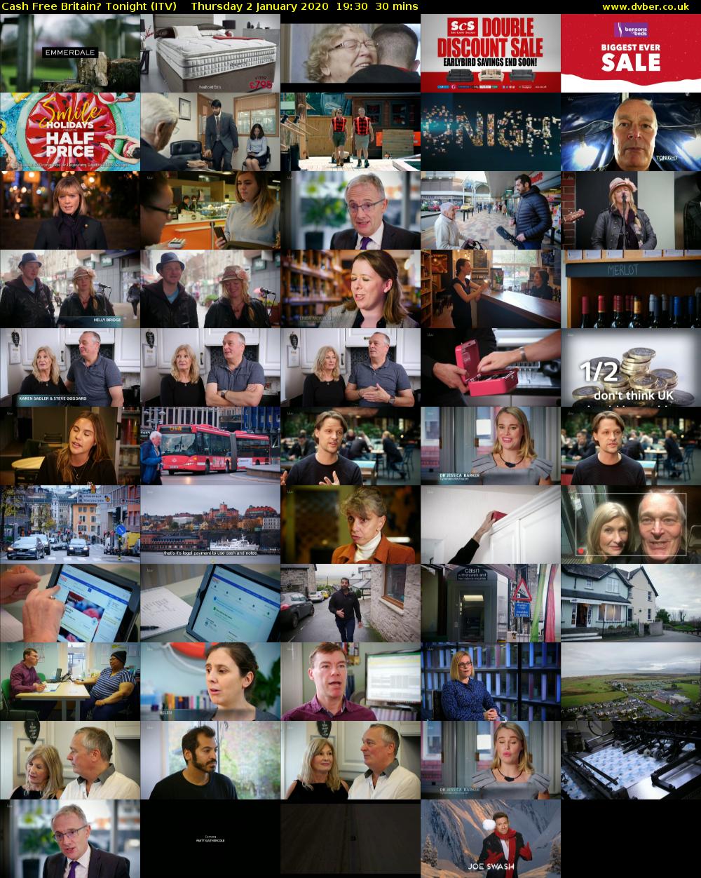 Cash Free Britain? Tonight (ITV) Thursday 2 January 2020 19:30 - 20:00