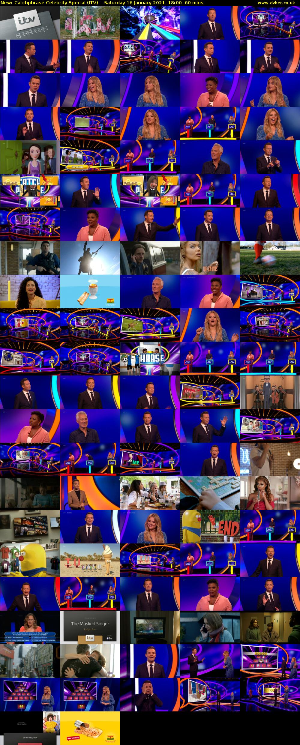 Catchphrase Celebrity Special (ITV) Saturday 16 January 2021 18:00 - 19:00