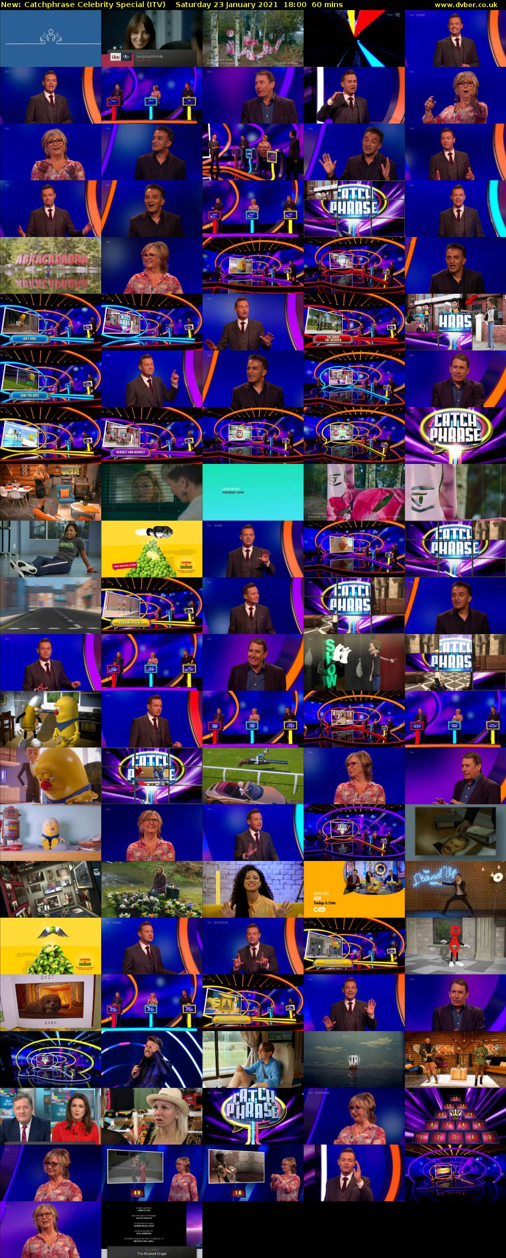 Catchphrase Celebrity Special (ITV) Saturday 23 January 2021 18:00 - 19:00