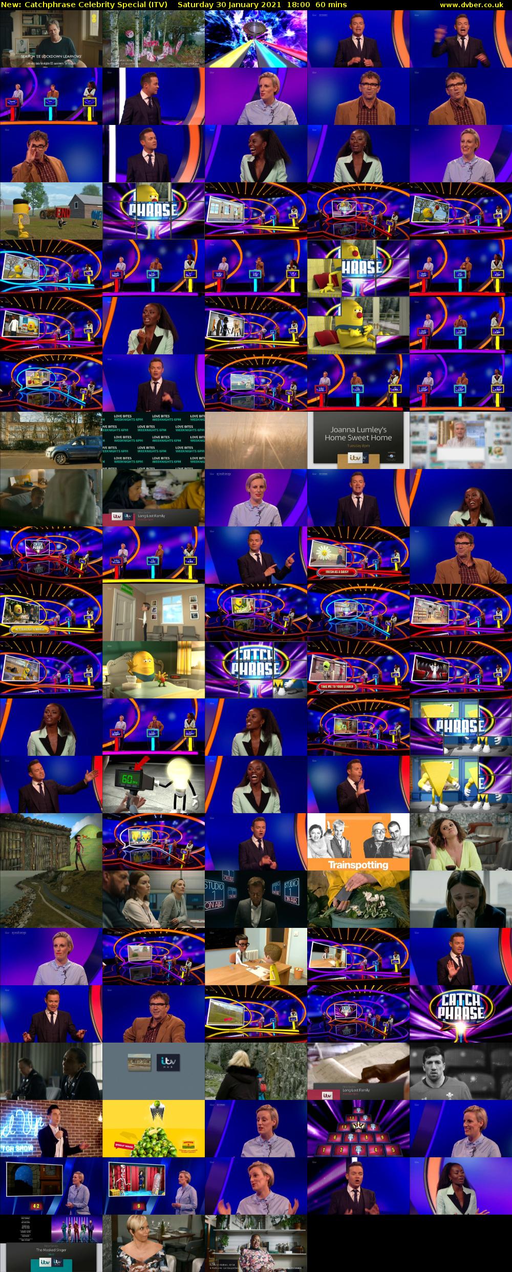 Catchphrase Celebrity Special (ITV) Saturday 30 January 2021 18:00 - 19:00