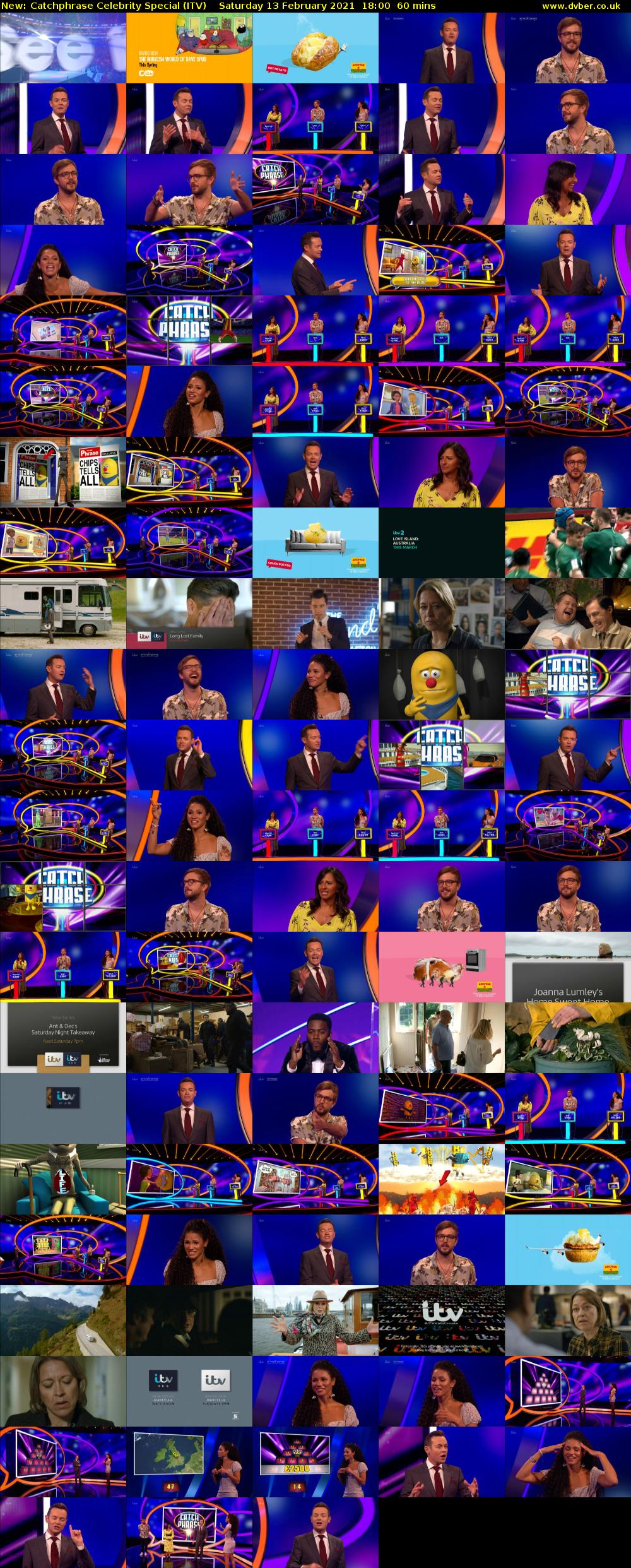Catchphrase Celebrity Special (ITV) Saturday 13 February 2021 18:00 - 19:00