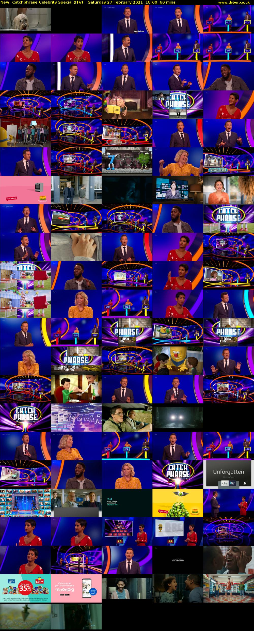 Catchphrase Celebrity Special (ITV) Saturday 27 February 2021 18:00 - 19:00
