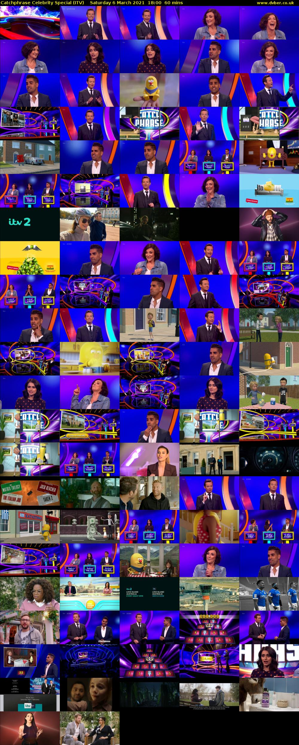 Catchphrase Celebrity Special (ITV) Saturday 6 March 2021 18:00 - 19:00