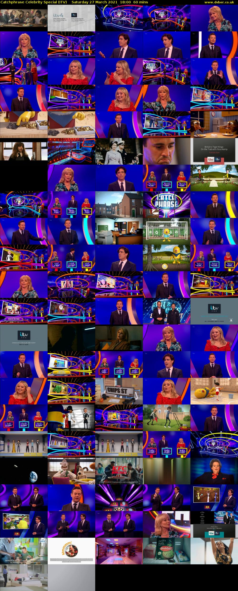 Catchphrase Celebrity Special (ITV) Saturday 27 March 2021 18:00 - 19:00