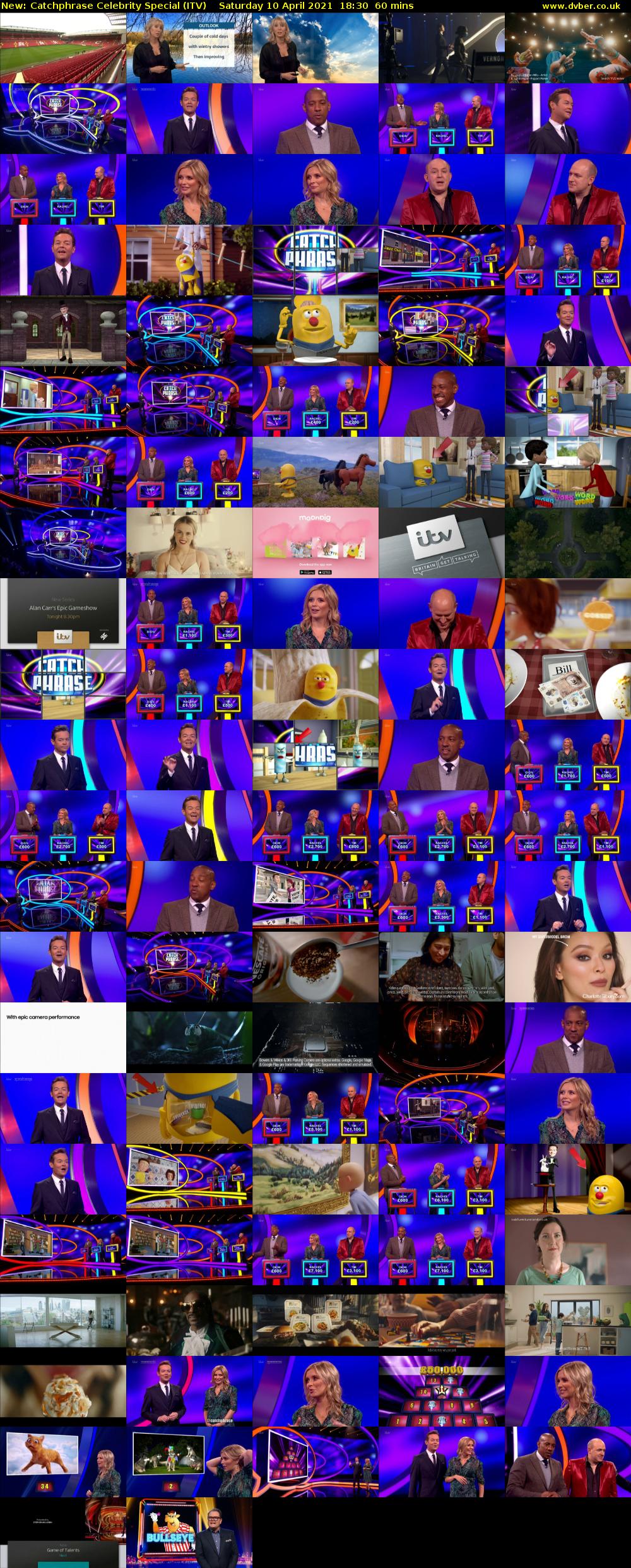 Catchphrase Celebrity Special (ITV) Saturday 10 April 2021 18:30 - 19:30