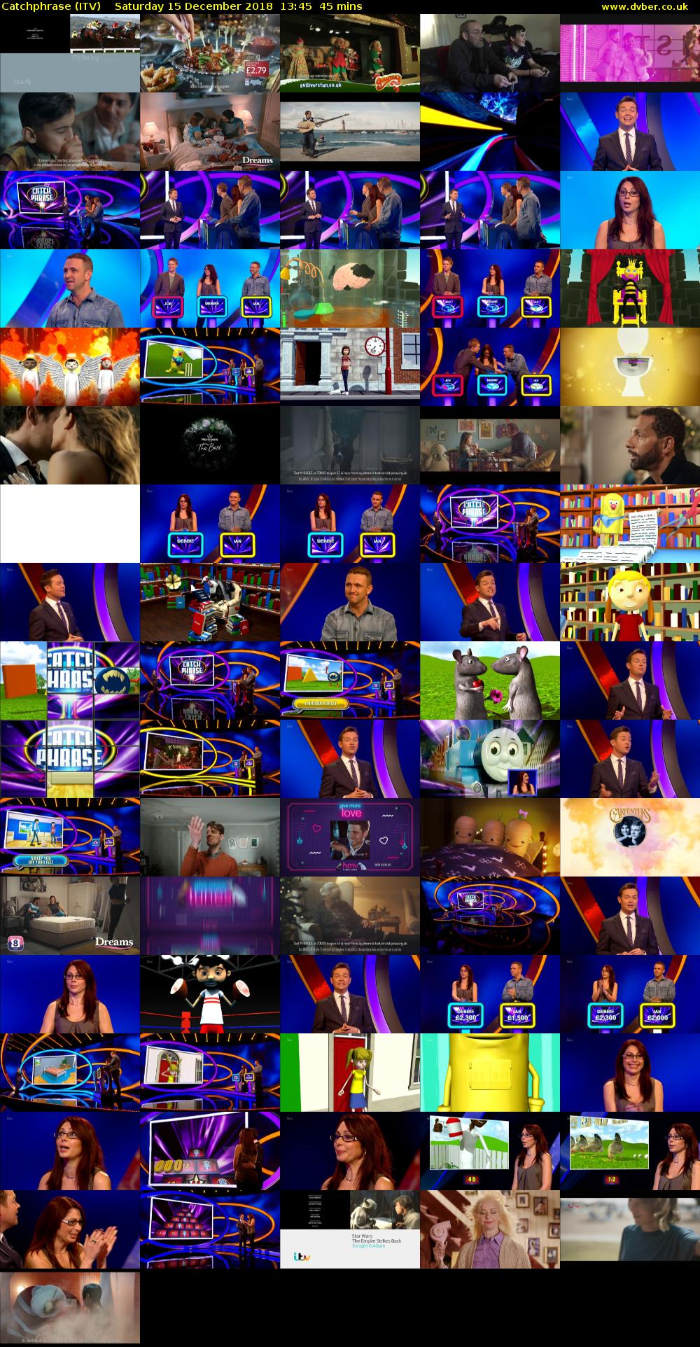Catchphrase (ITV) Saturday 15 December 2018 13:45 - 14:30