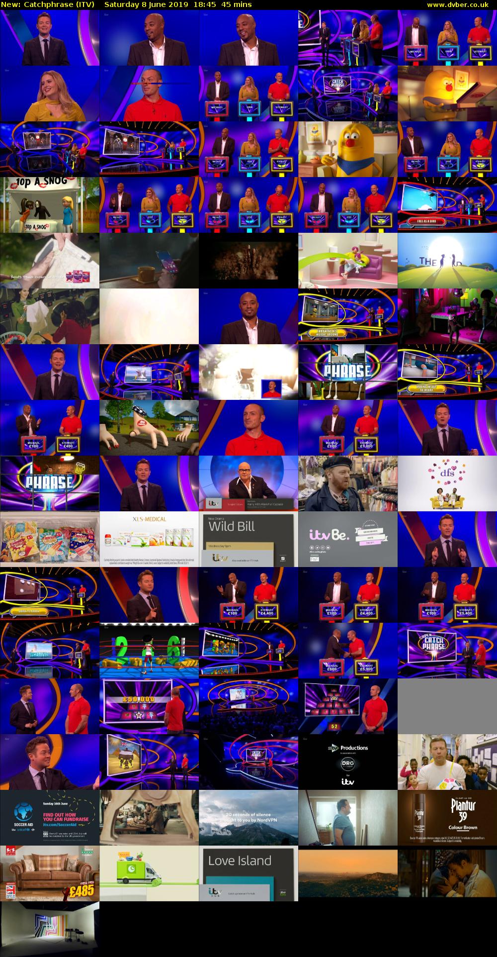 Catchphrase (ITV) Saturday 8 June 2019 18:45 - 19:30