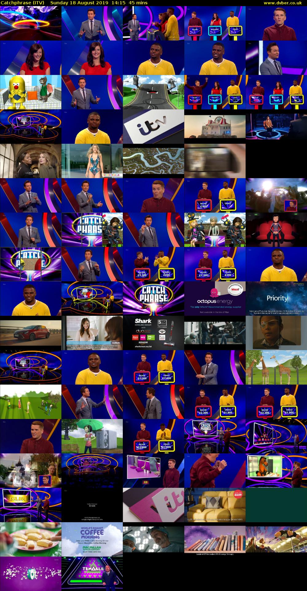Catchphrase (ITV) Sunday 18 August 2019 14:15 - 15:00