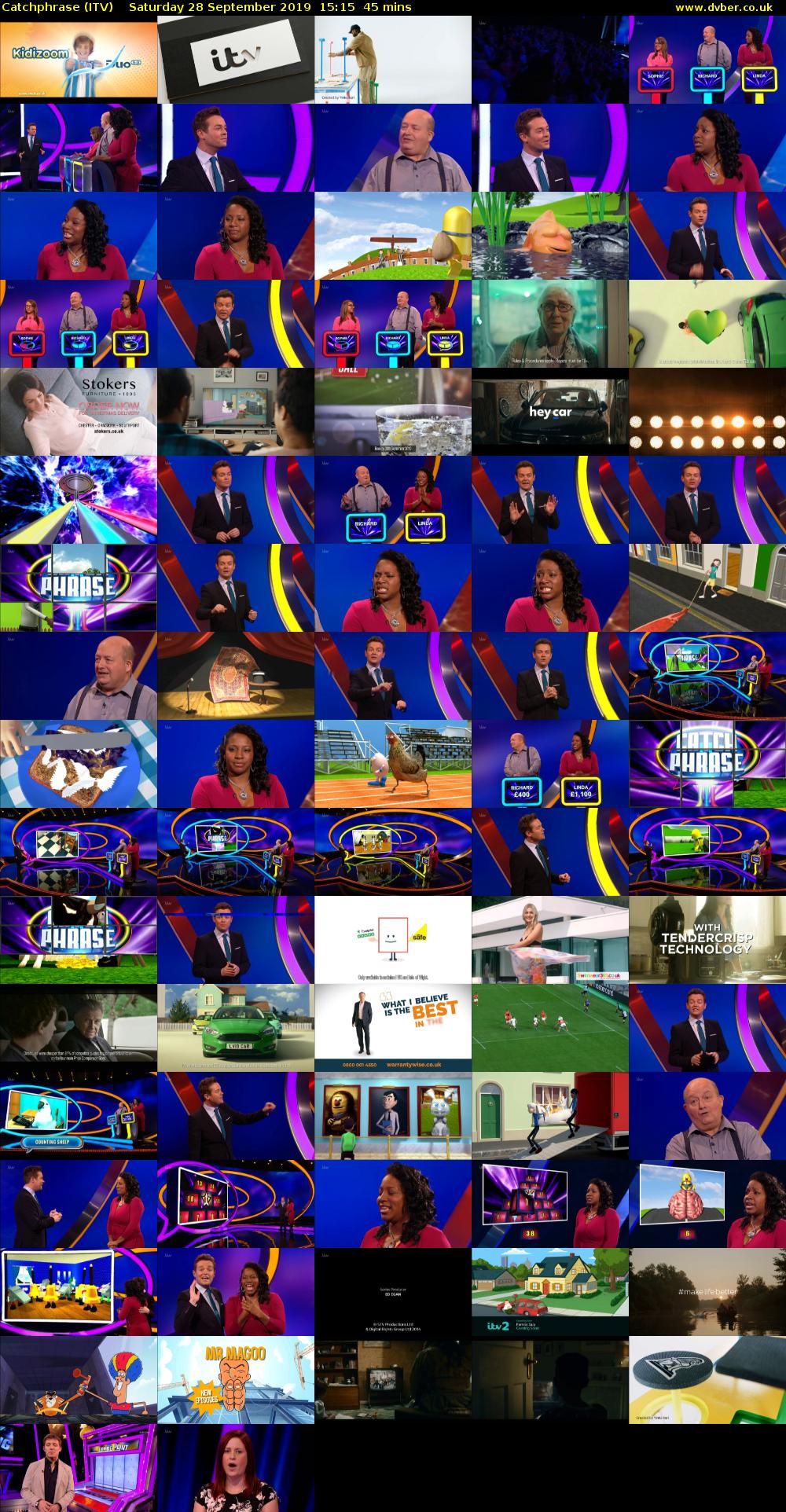 Catchphrase (ITV) Saturday 28 September 2019 15:15 - 16:00