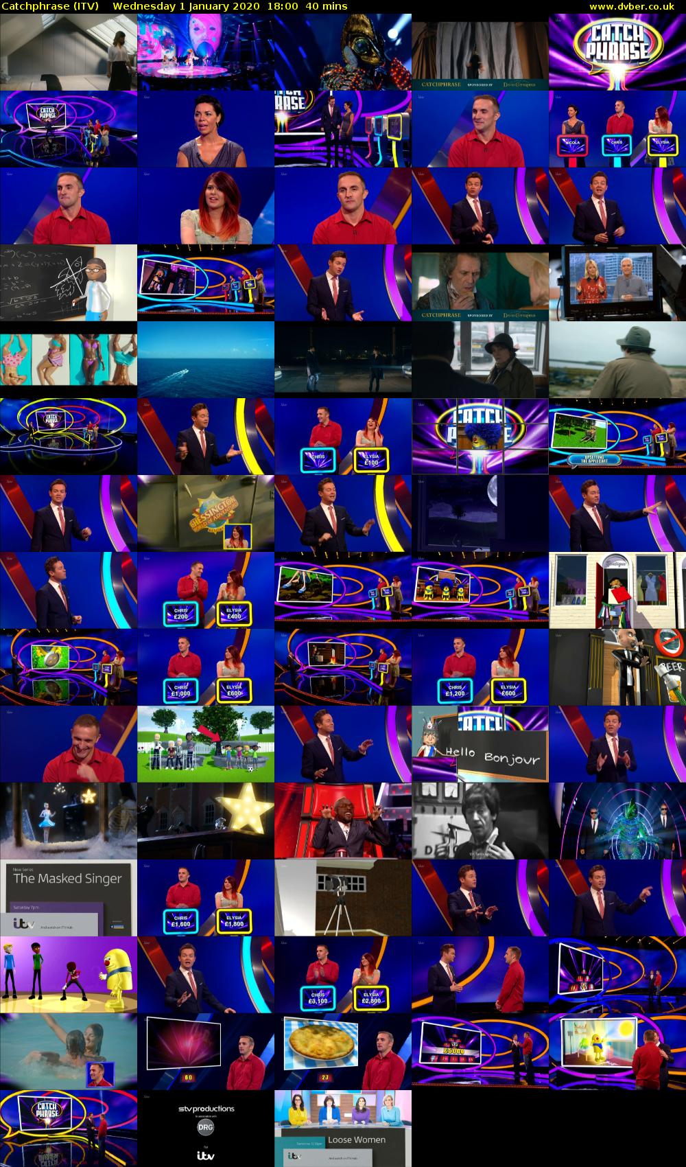 Catchphrase (ITV) Wednesday 1 January 2020 18:00 - 18:40