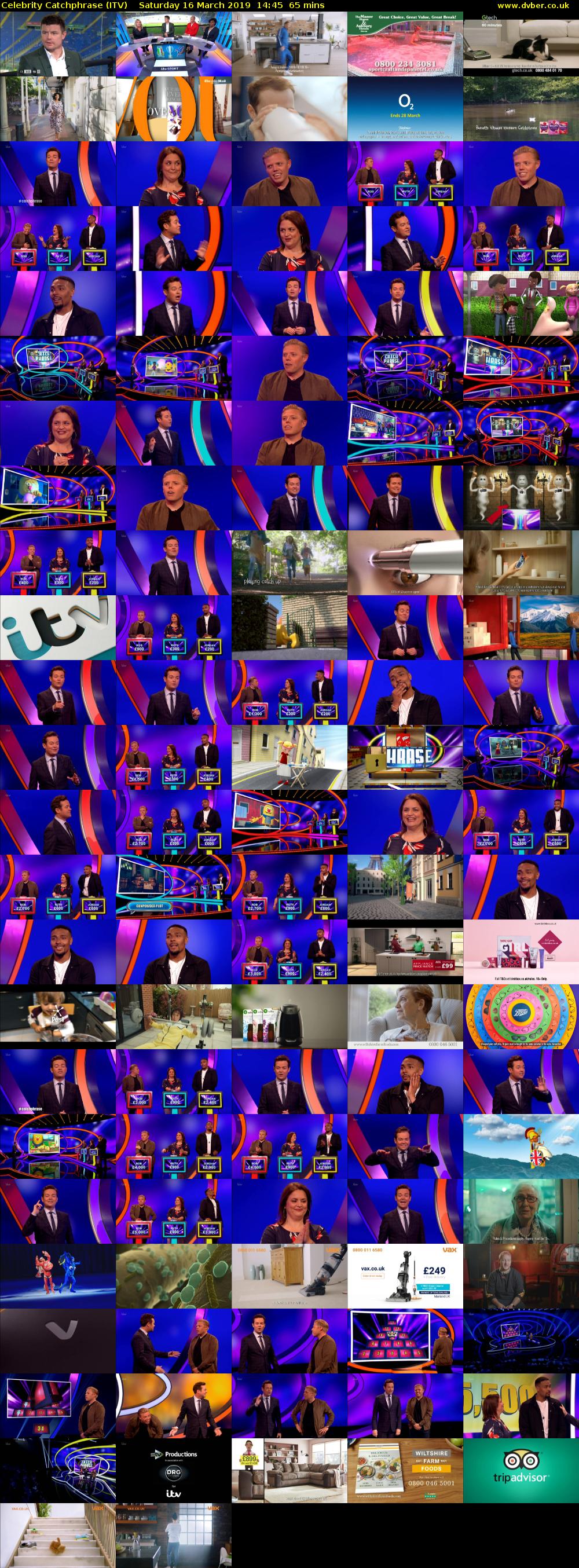 Celebrity Catchphrase (ITV) Saturday 16 March 2019 14:45 - 15:50