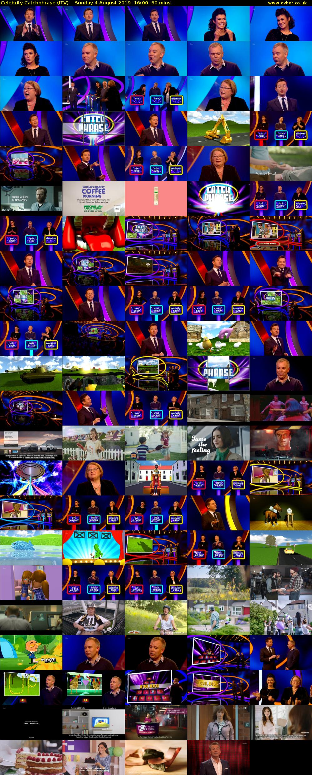 Celebrity Catchphrase (ITV) Sunday 4 August 2019 16:00 - 17:00