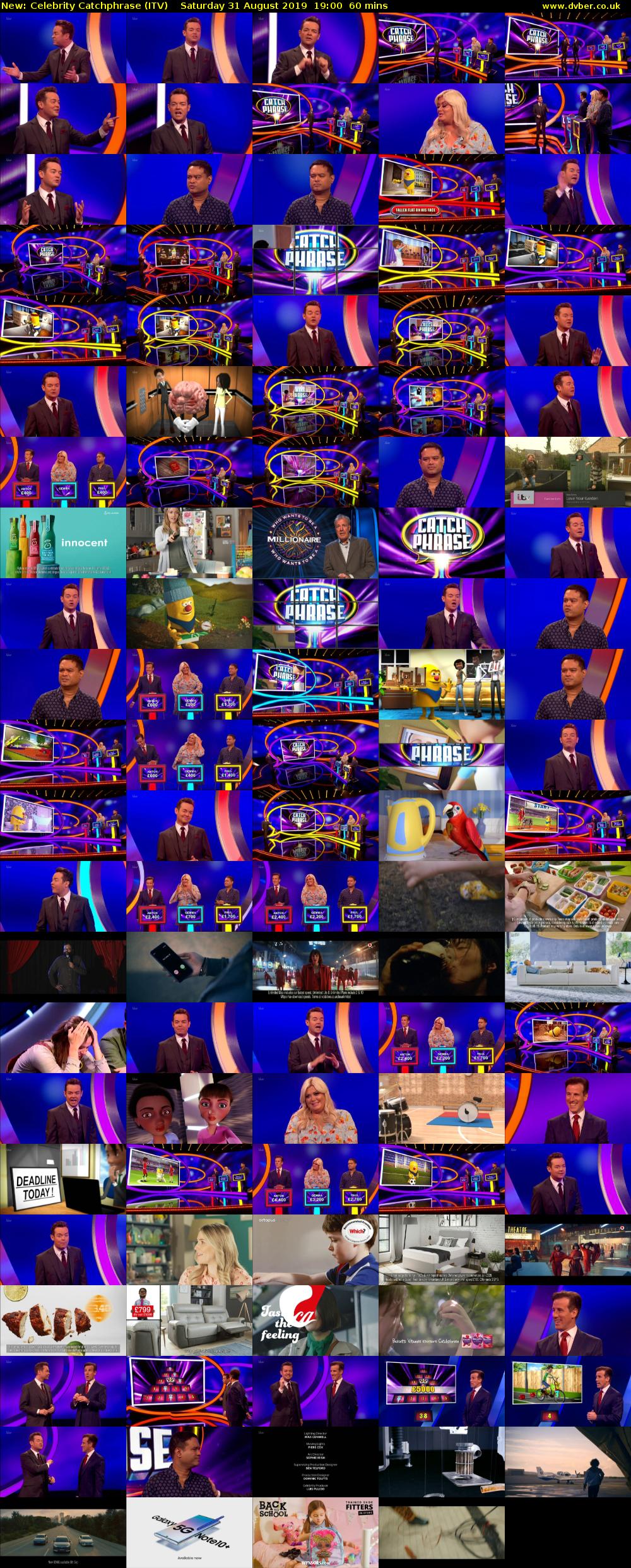 Celebrity Catchphrase (ITV) Saturday 31 August 2019 19:00 - 20:00