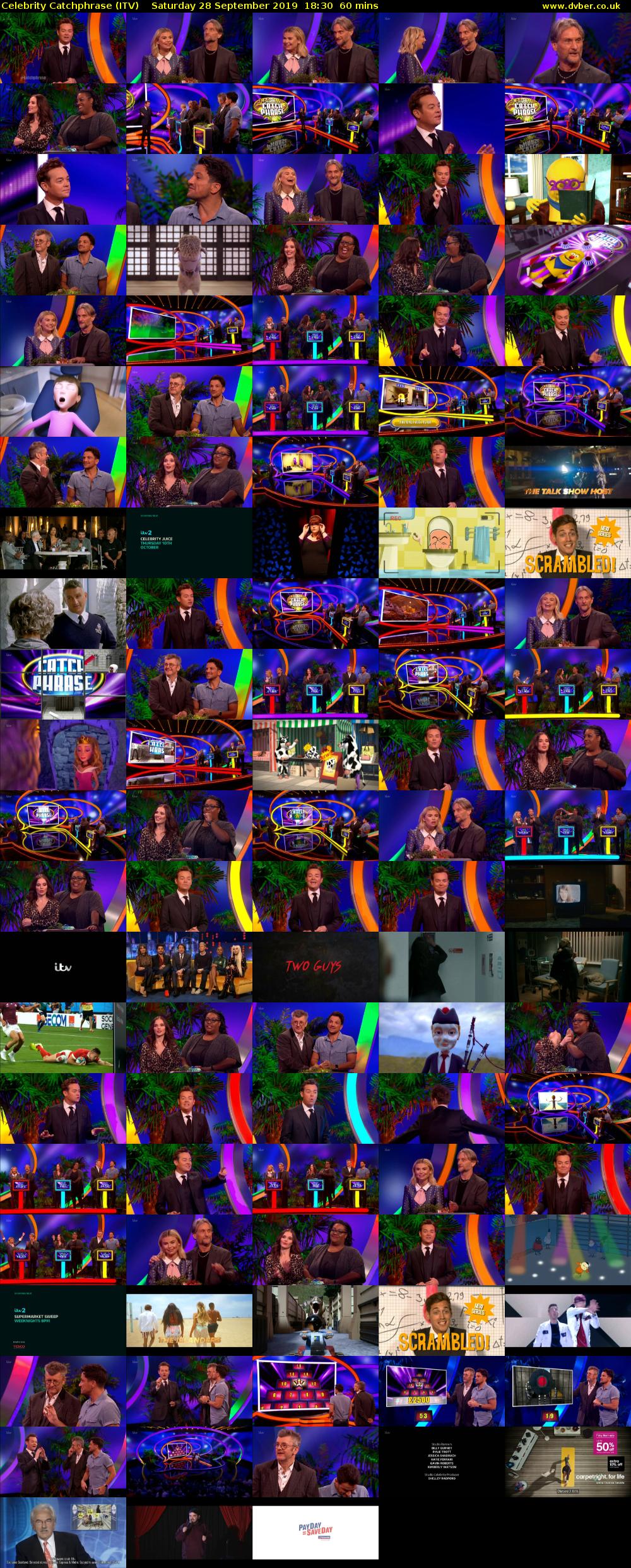 Celebrity Catchphrase (ITV) Saturday 28 September 2019 18:30 - 19:30