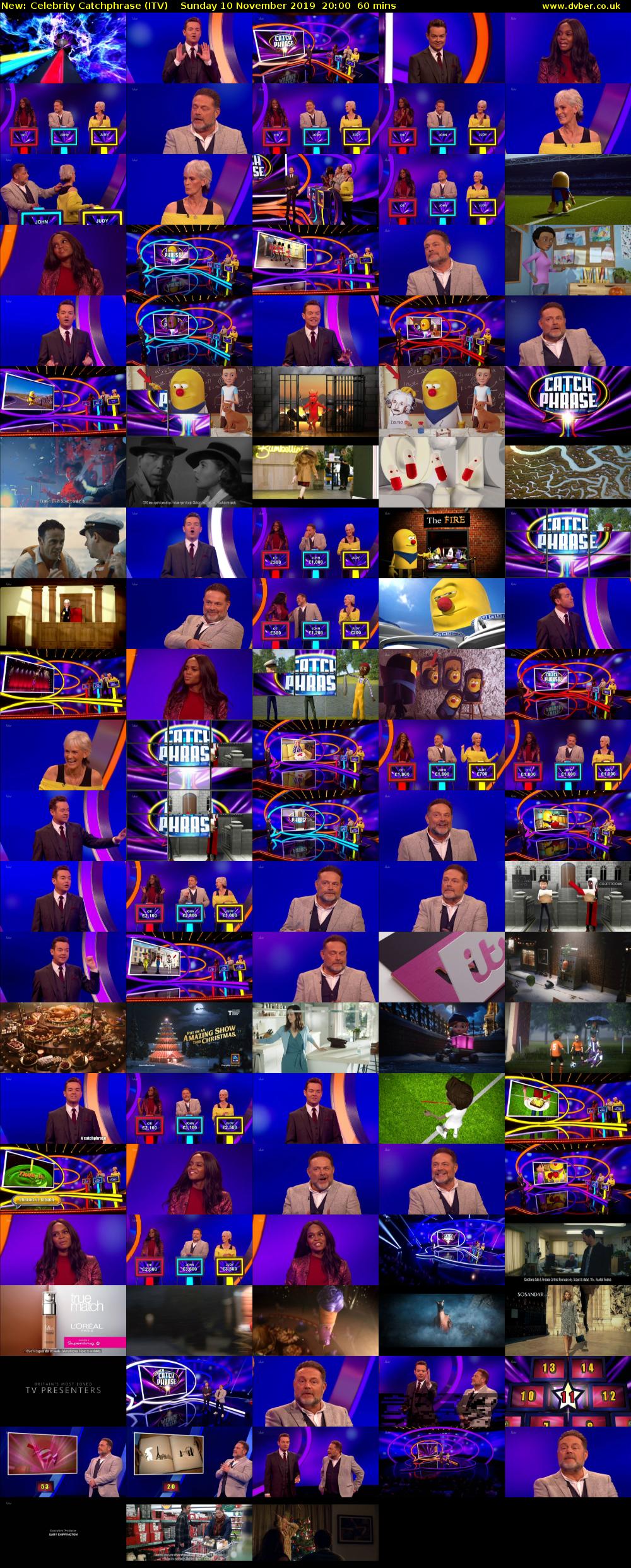 Celebrity Catchphrase (ITV) Sunday 10 November 2019 20:00 - 21:00
