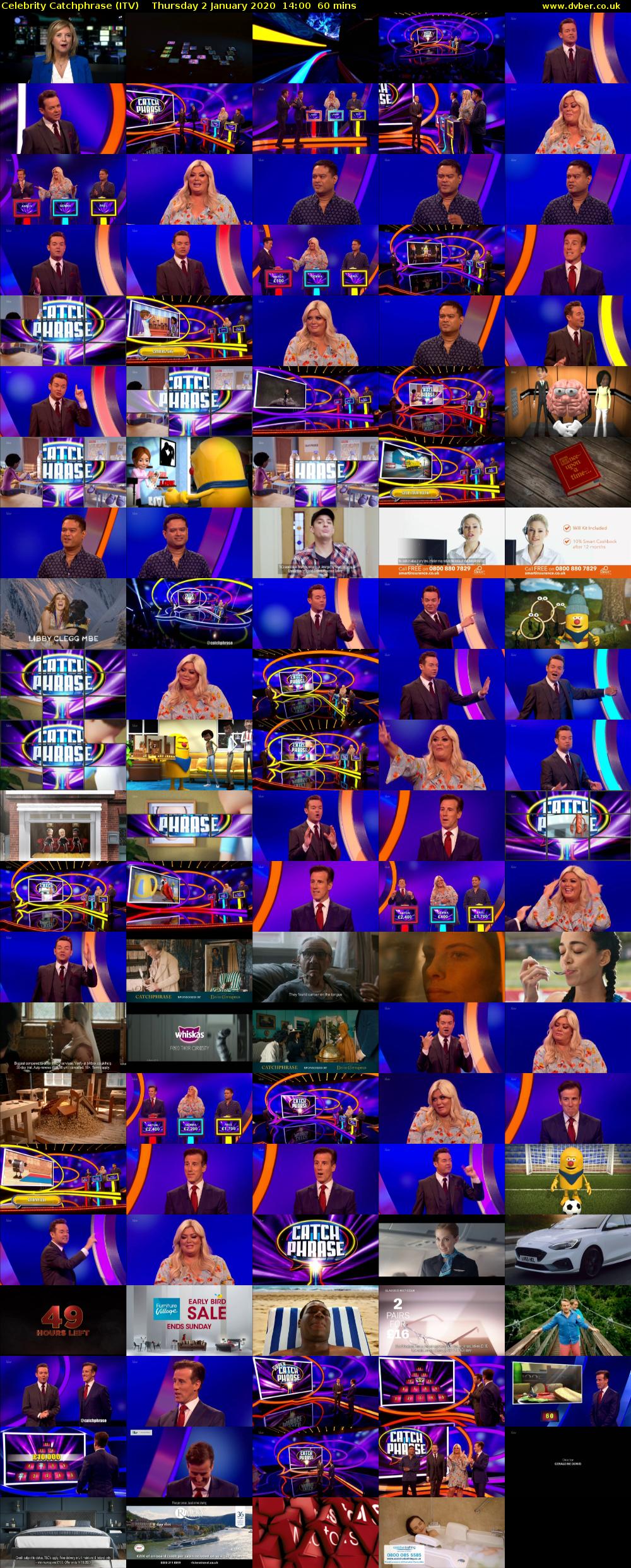 Celebrity Catchphrase (ITV) Thursday 2 January 2020 14:00 - 15:00