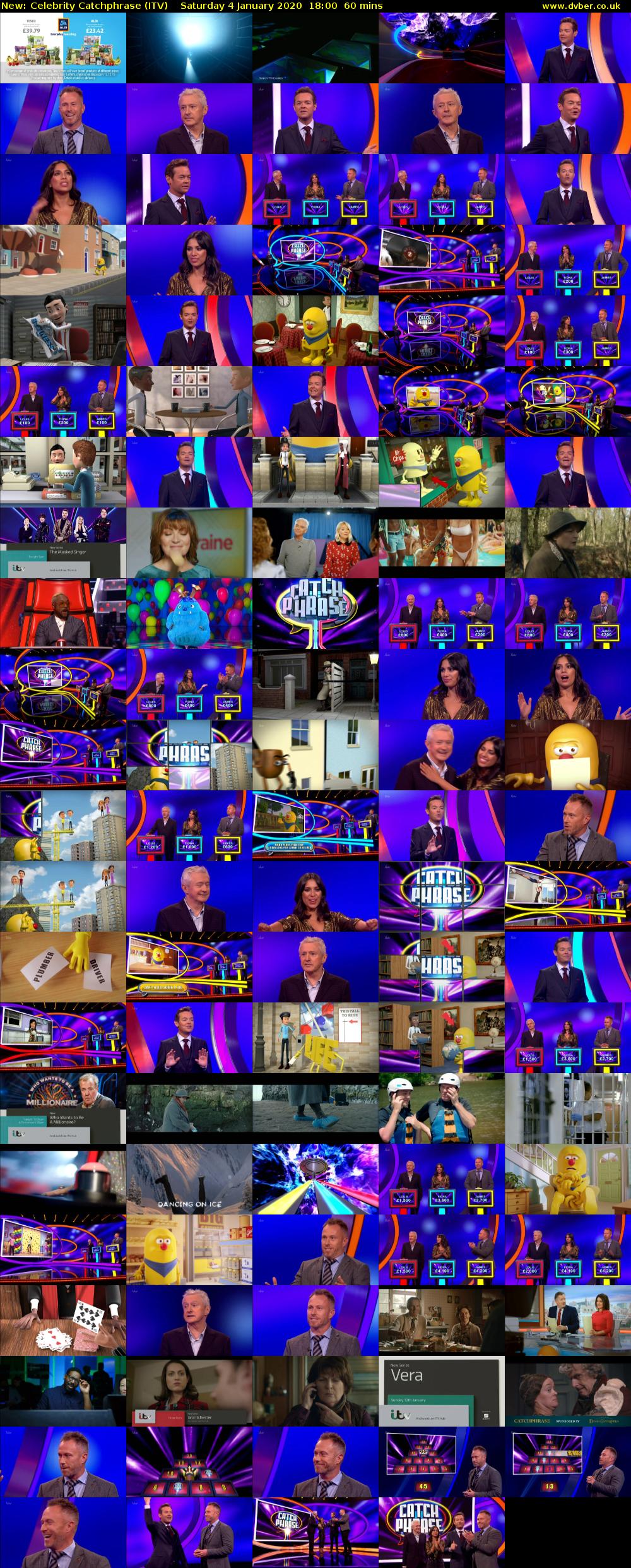 Celebrity Catchphrase (ITV) Saturday 4 January 2020 18:00 - 19:00