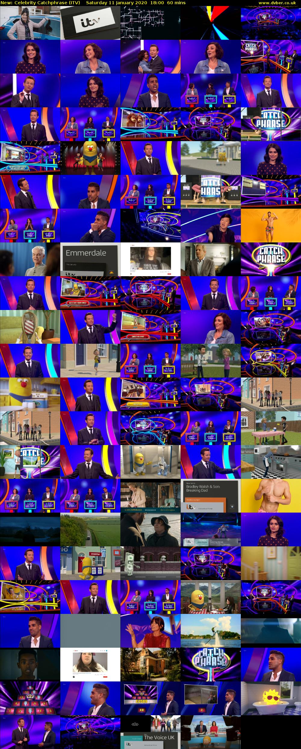 Celebrity Catchphrase (ITV) Saturday 11 January 2020 18:00 - 19:00