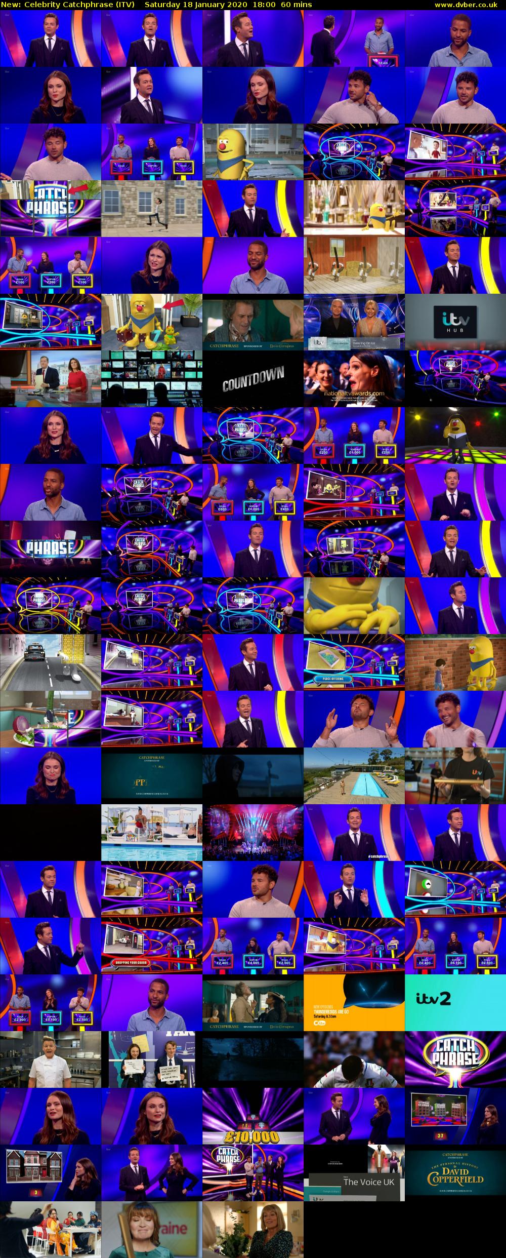 Celebrity Catchphrase (ITV) Saturday 18 January 2020 18:00 - 19:00