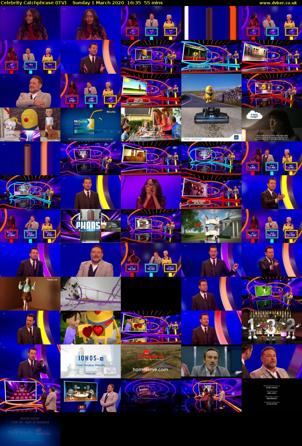Celebrity Catchphrase (ITV) Sunday 1 March 2020 16:35 - 17:30