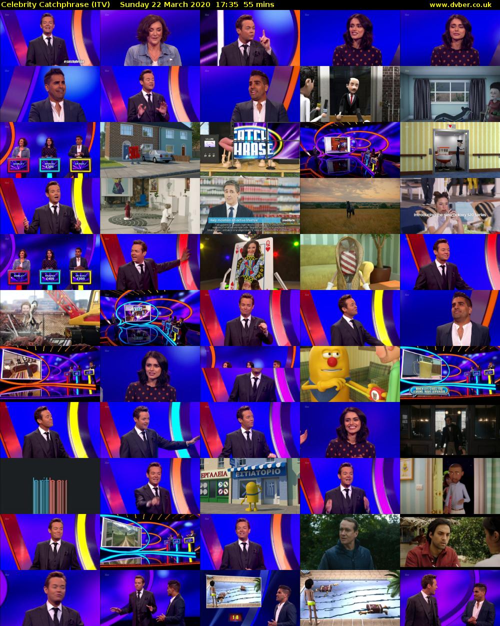 Celebrity Catchphrase (ITV) Sunday 22 March 2020 17:35 - 18:30