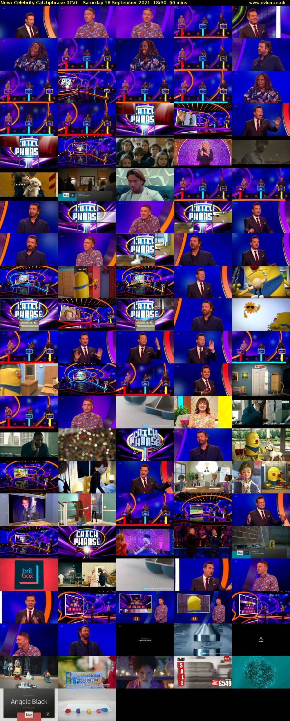Celebrity Catchphrase (ITV) Saturday 18 September 2021 18:30 - 19:30